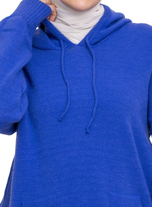 Royal Blue Hoodie Pullover - Khotwh
